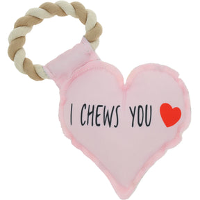 Pavilion - Canvas Dog Toy On Rope "I Chews You"