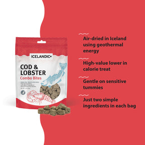Icelandic+ Combo Bites Cod & Lobster Pure Fish Treats For Dogs