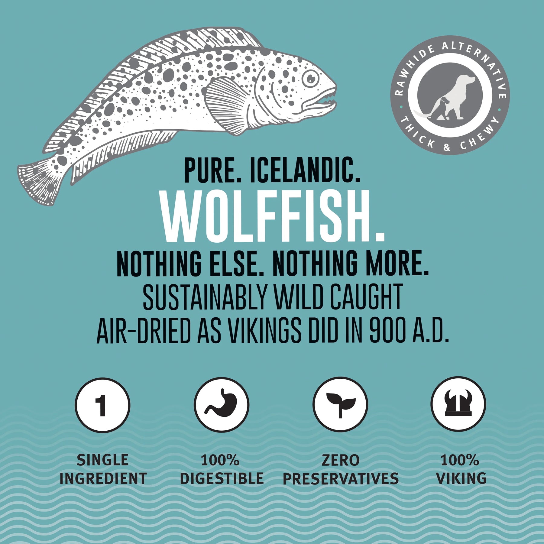 Icelandic+ Wolffish Sticks & Pieces Pure Fish Skin Treats For Dogs