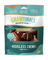 Gnawturals Hideless Chews - Peanut Butter Ribbed Knotted Bones