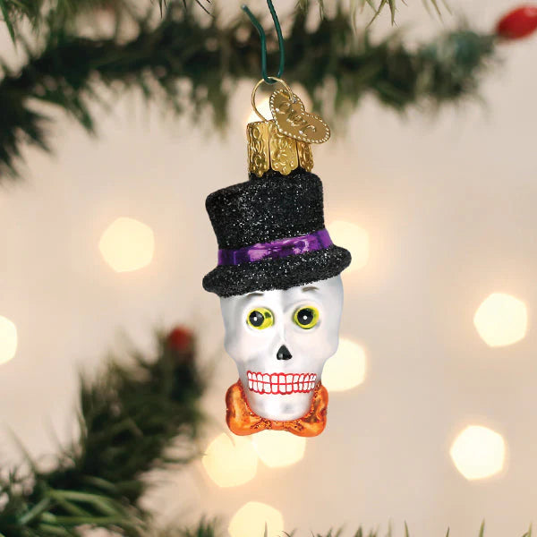 Old World Christmas - Mini Top Hat Skeleton Ornament