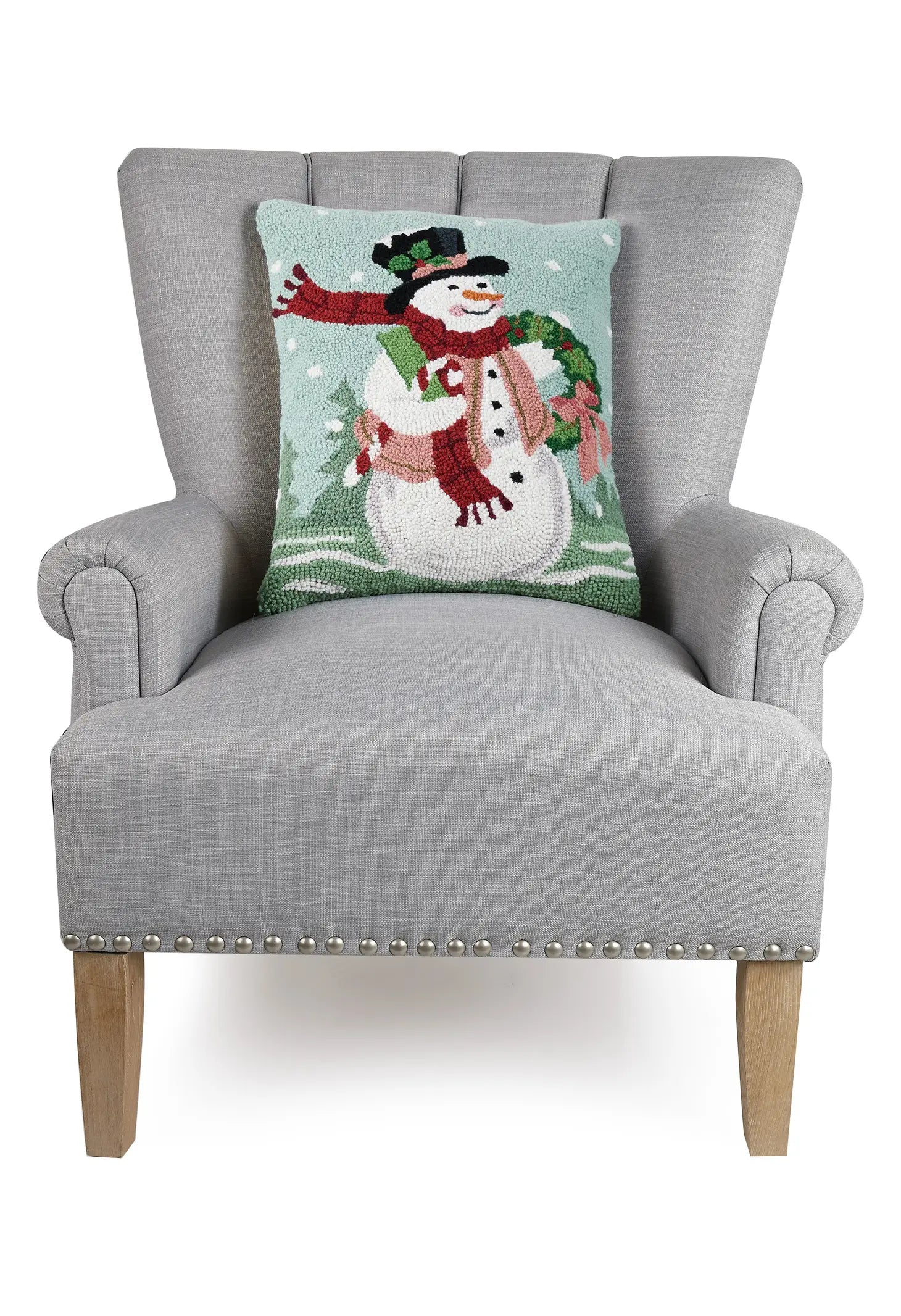 Pillow Snowman with Red Scarf Hook