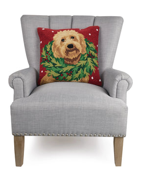 Peking Handicraft - Pillow Labradoodle With Wreath