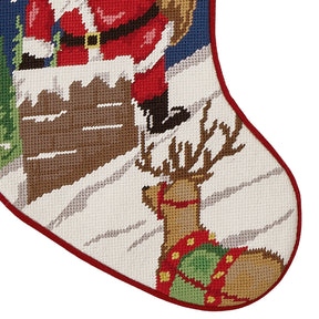 Peking Handicraft - Stocking Santa Chimney Embroidered