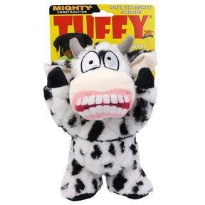 Tuffy Dog Toys - Mighty Angry Animals Cow Plush Squeaky Dog Toy