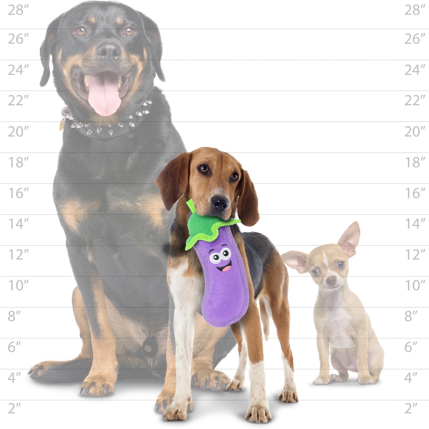 Tuffy Dog Toys - Tuffy Funny Food Eggplant