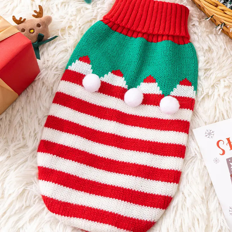 PawPaw Wholesale - Dog Sweater Christmas Stripe