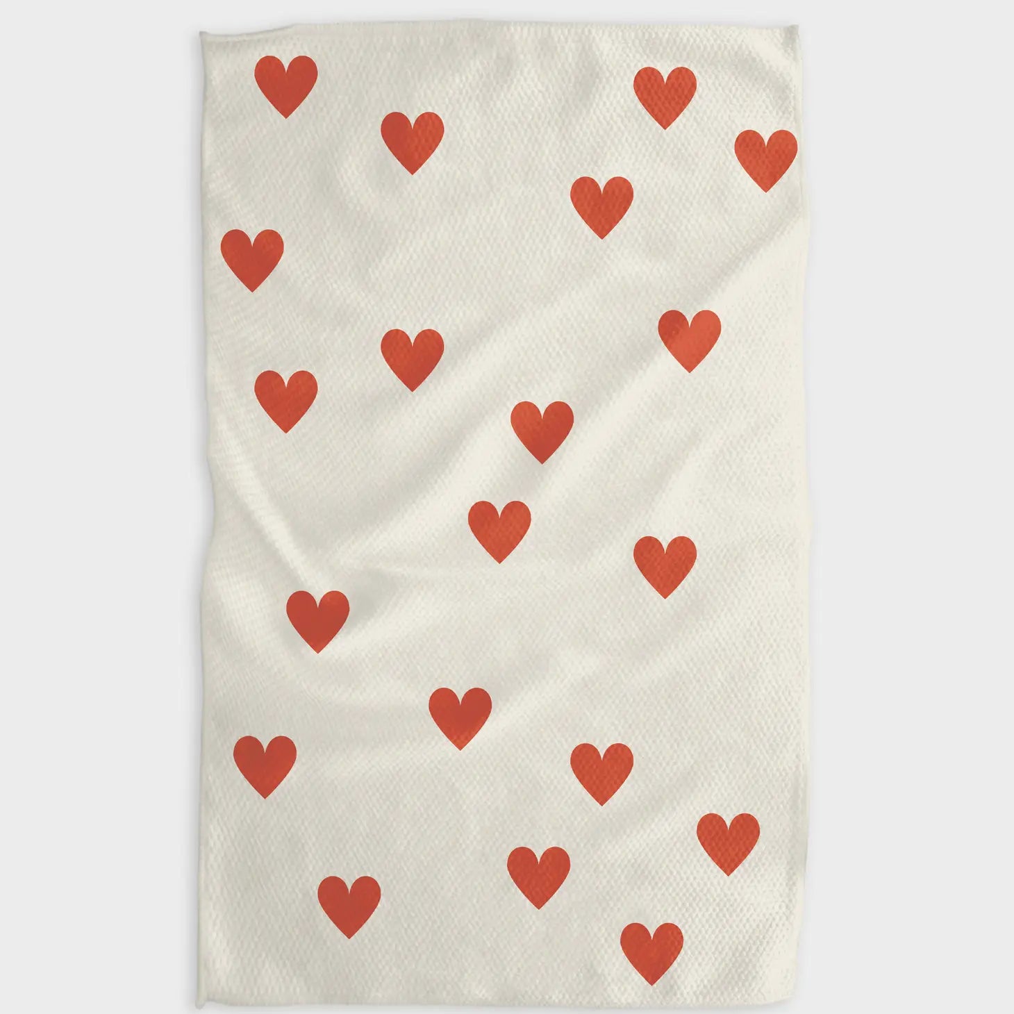 Geometry - Tea Towel Simple Love with Orange Hearts