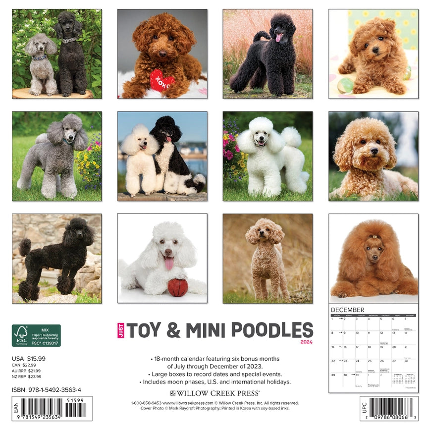 2024 Poodles Toy & Miniature Calendar