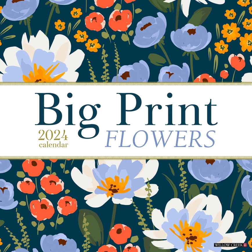 2024 Big Print Flowers Calendar