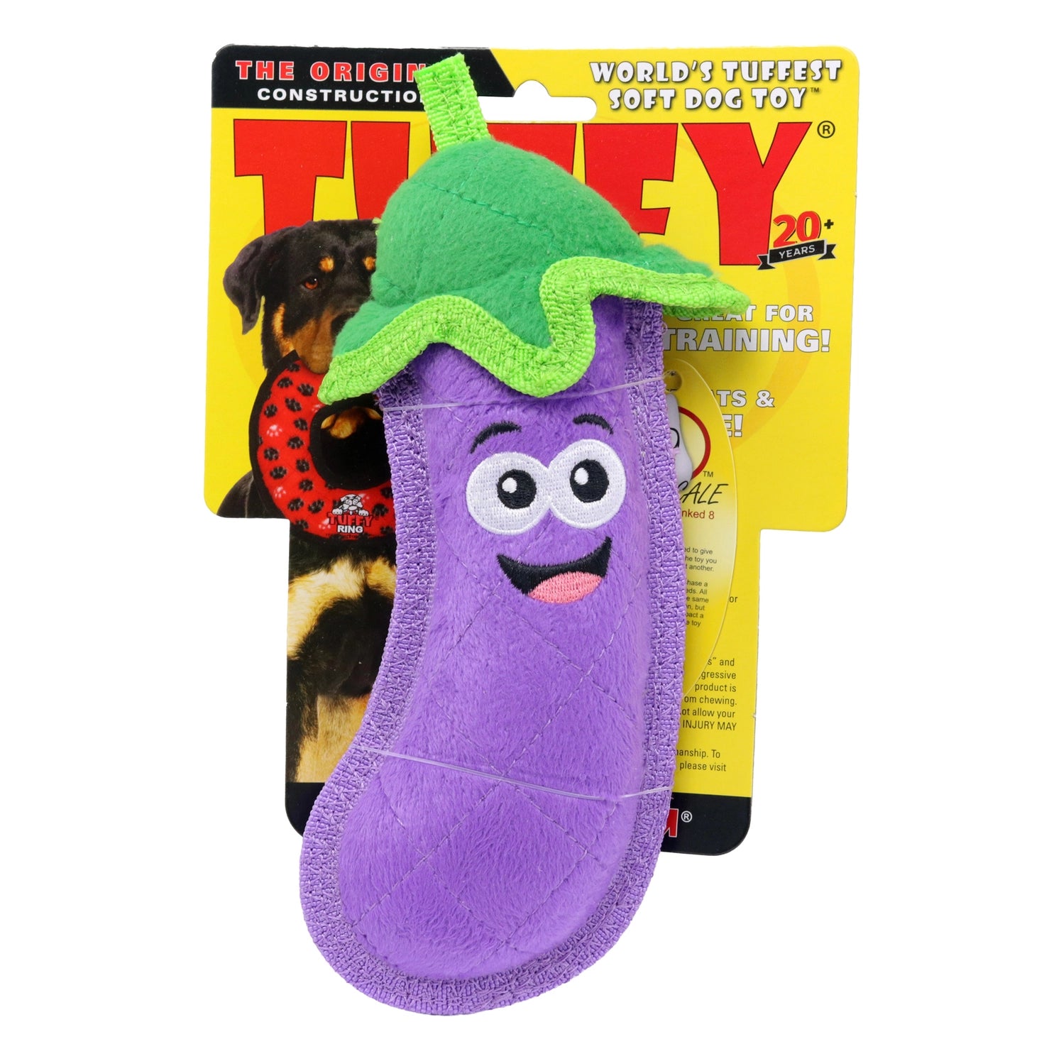 Tuffy Dog Toys - Tuffy Funny Food Eggplant