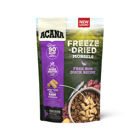 Champion Petfoods, Acana - All Dog Breeds, All Life Stages Freeze-Dried Food, Free-Run Duck Recipe, Morsels