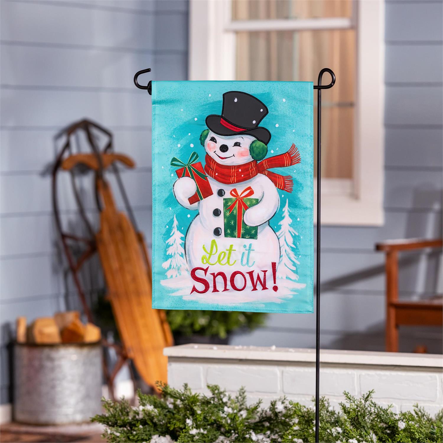 Evergreen Enterprises - Flag Heartfelt Cheer Snowman