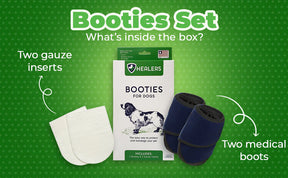 Booties for Dogs (2 Booties & 2 Gauze Inserts)