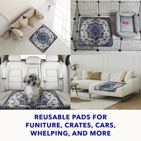 Pupiboo - Blue Medallion Washable Pee Pads