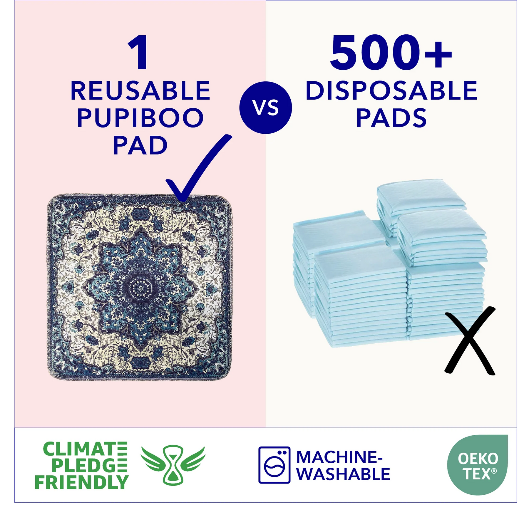 Pupiboo - Blue Medallion Washable Pee Pads