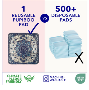 Pupiboo - Blue Medallion Washable Pee Pads