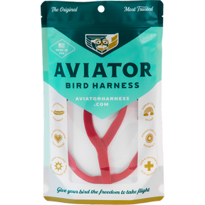 The Aviator - Bird Harness & Leash, Red