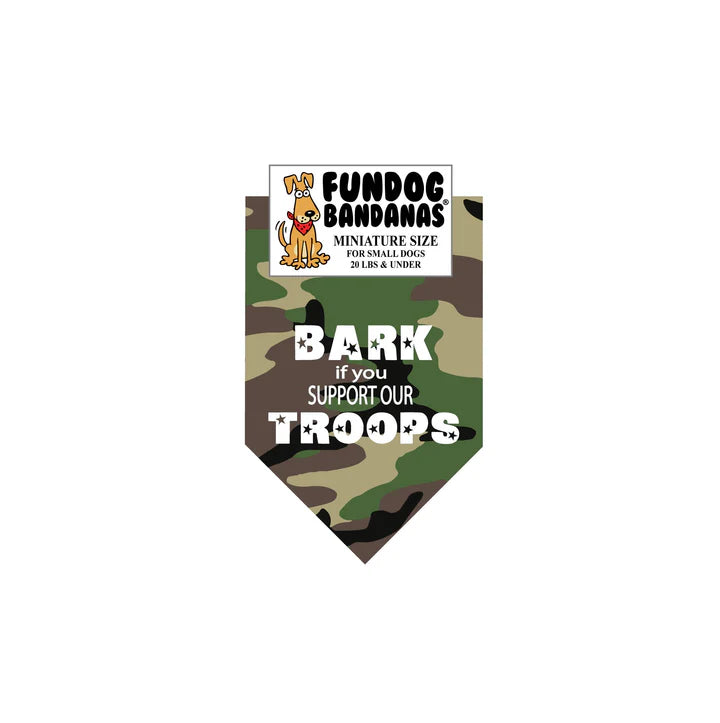 FunDog Bandanas - Dog Bandana BARK if you Support our Troops