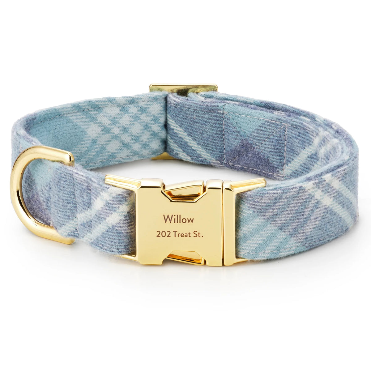 Dog Collar Blue Frost Plaid