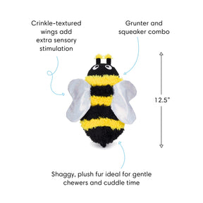 Fab Dog -  Fluffy Bumble Bee Dog Toy