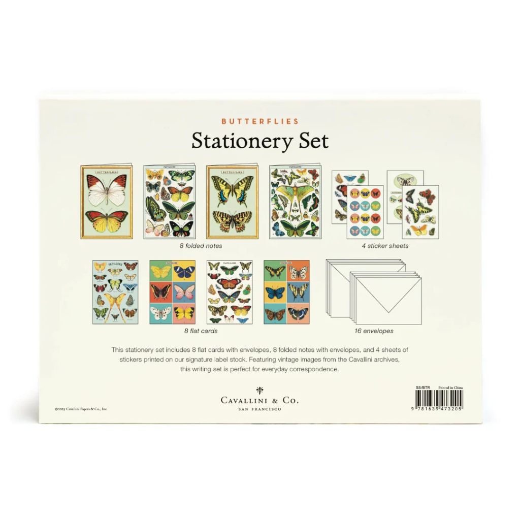 Cavallini Papers & Co - Stationery Set Butterflies