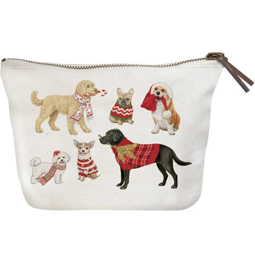 Mary Lake Thompson - Canvas Pouch Holiday Dog
