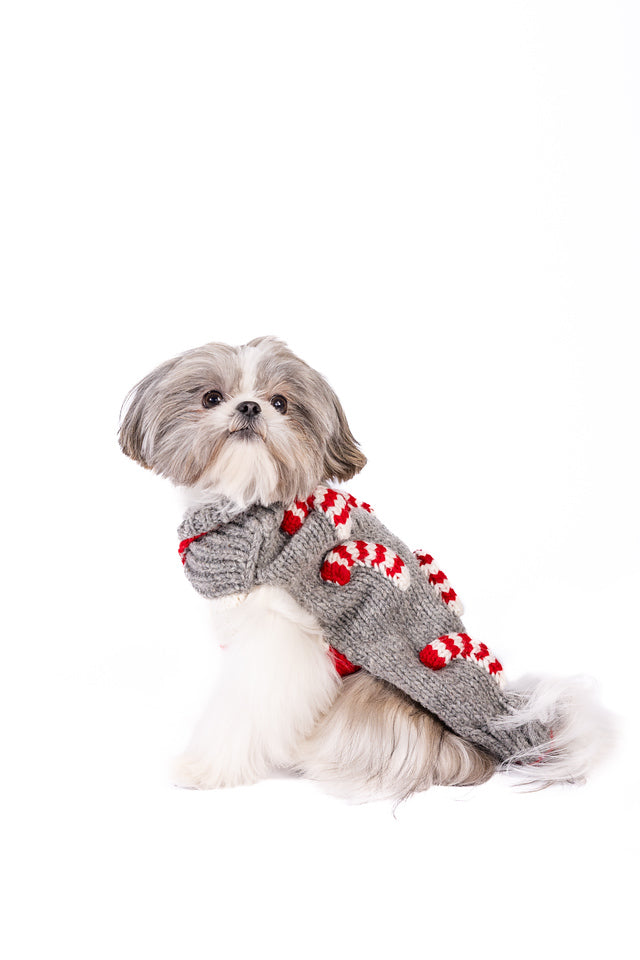 Chilly Dog - Dog Knit Sweater Candy Cane