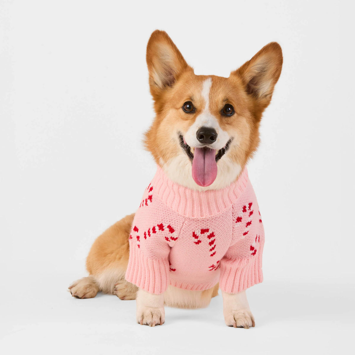 Dog Sweater Pink Candy Canes