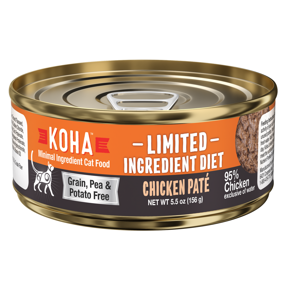 KOHA, Limited Ingredient Diet - All Breeds, Adult Cat Chicken Paté Recipe Canned Cat Food