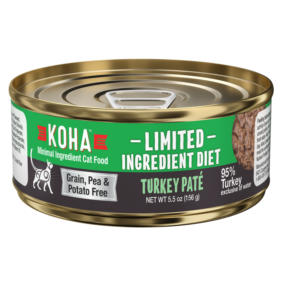 KOHA, Limited Ingredient Diet - All Breeds, Adult Cat Turkey Paté Recipe Canned Cat Food