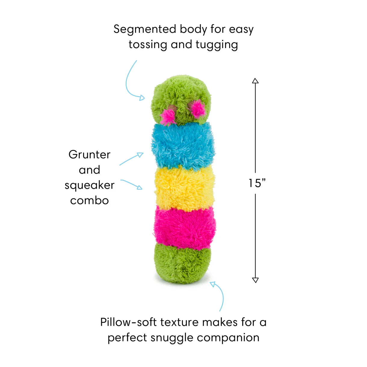 fabdog - Fluffy Caterpillar Dog Toy