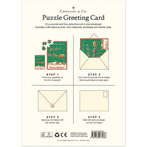 Cavallini Papers & Co - Card With 60 Piece Puzzle Christmas