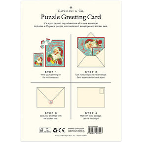 Cavallini Papers & Co - Card With 60 Piece Puzzle Christmas