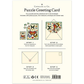Cavallini Papers & Co - Puzzle Greeting Card & Notebook "Happy Birthday Butterflies"