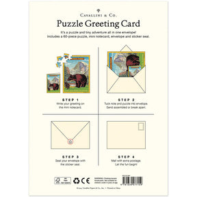 Cavallini Papers & Co - Card With 60 Piece Puzzle National Park Bears