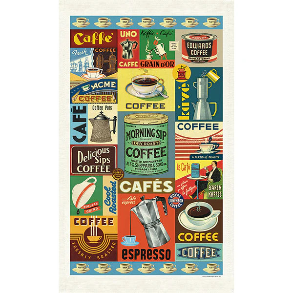 Cavallini Papers & Co - Tea Towel Coffee