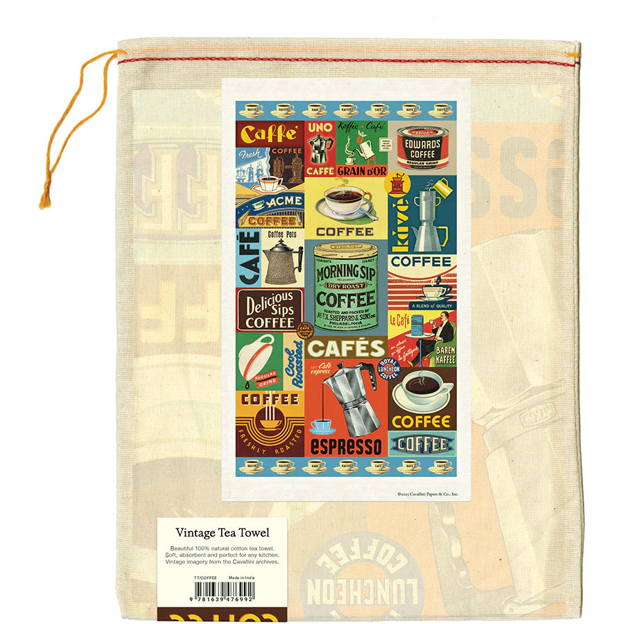 Cavallini Papers & Co - Tea Towel Coffee