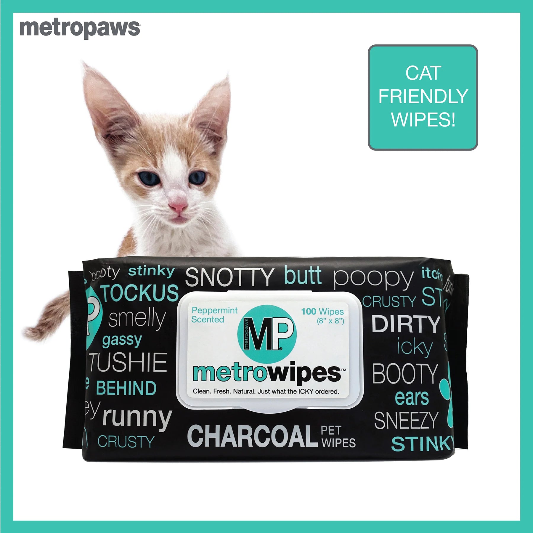 Metropaws - Metrowipes Charcoal & Peppermint