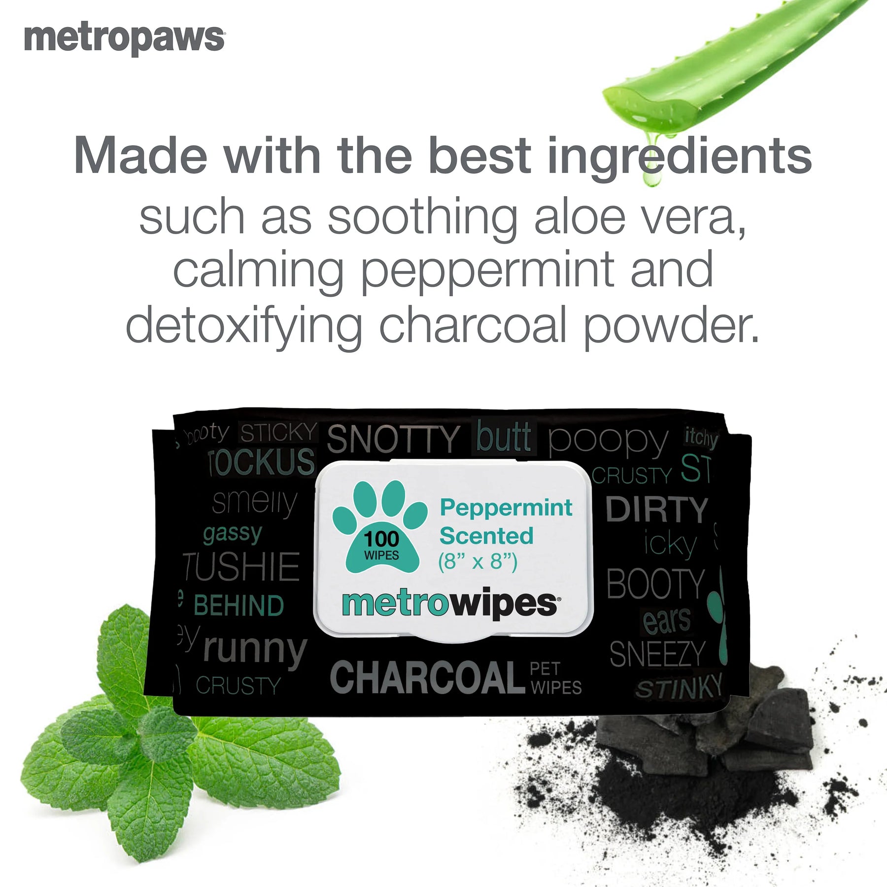 Metropaws - Metrowipes Charcoal & Peppermint