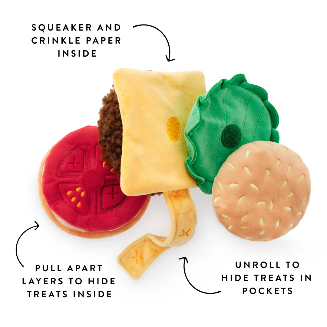 The Foggy Dog - Dog Toy Cheeseburger Interactive