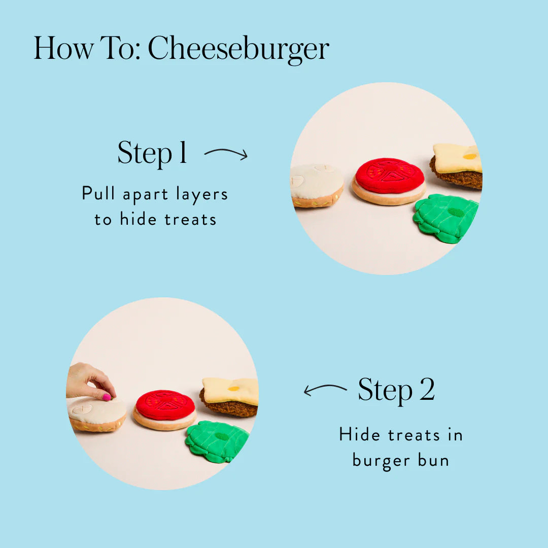 The Foggy Dog - Dog Toy Cheeseburger Interactive
