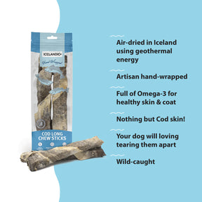Icelandic+ Cod Long Chew Sticks Hand