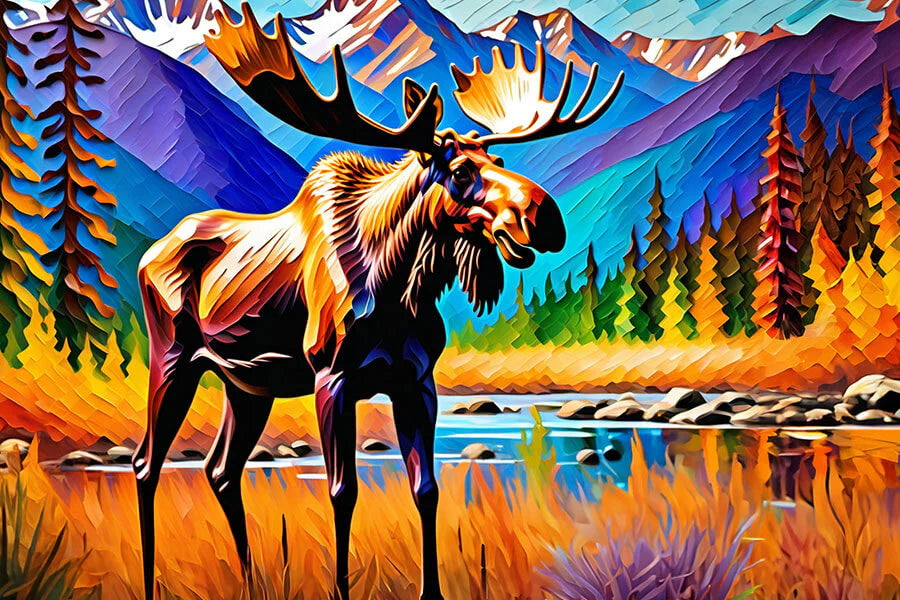 MicroPuzzles - Colorful Moose
