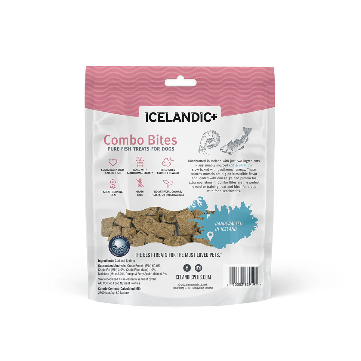 Icelandic+ Combo Bites Cod & Shrimp Pure Fish Treats For Dogs
