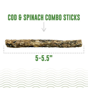Icelandic+ Combo Sticks Cod & Spinach Pure Fish Treats For Dogs