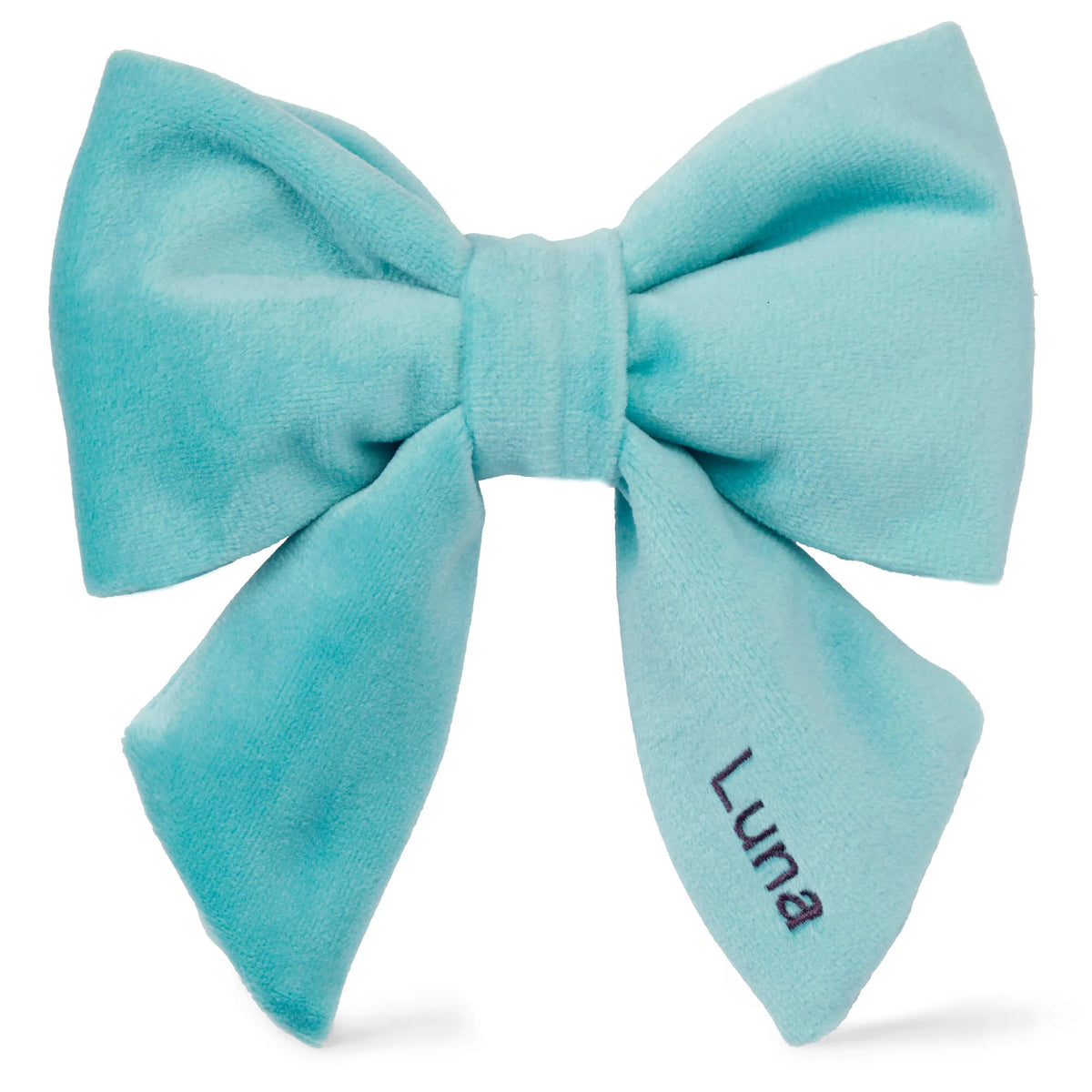 Lady Dog Bow Velvet Robin's Egg