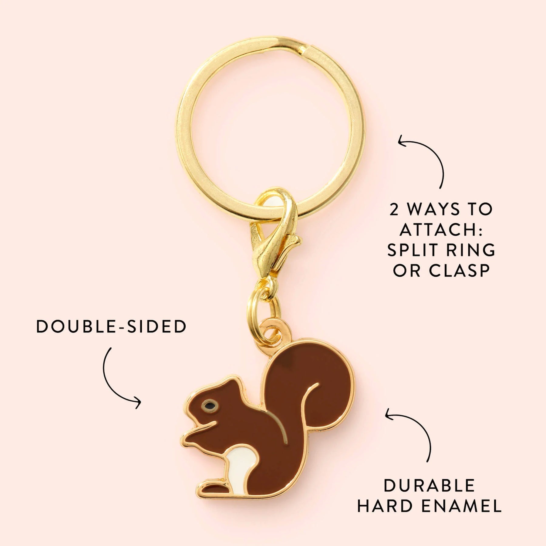 The Foggy Dog - Dog Charm Two Sided for Collar Brown Squirrel