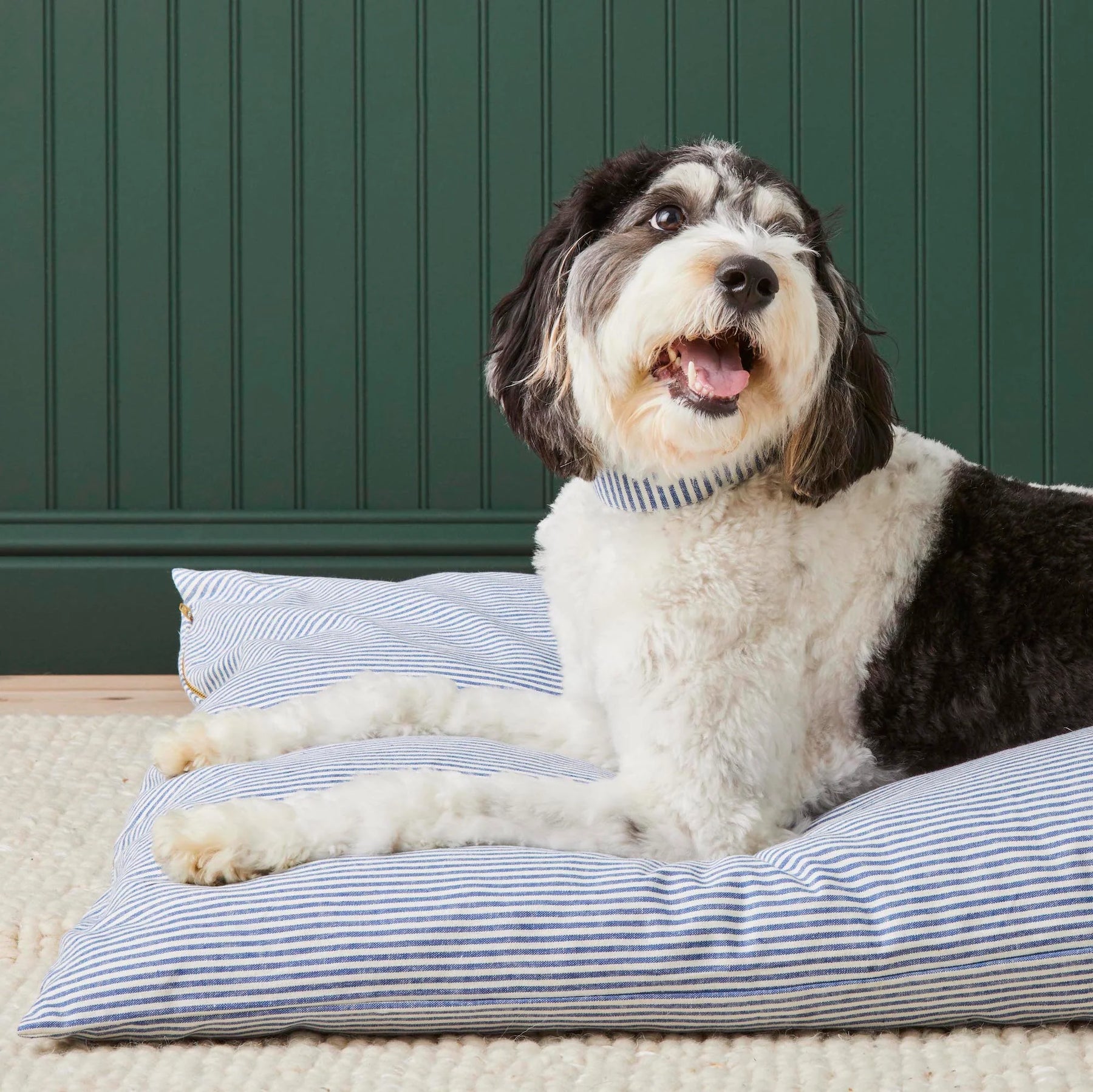 The Foggy Dog - Dog Bed Lake Blue Stripe