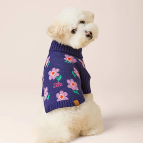 Foggy Dog - Dog Sweater Purple Posies - Southern Agriculture 